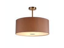 DK0265  Baymont 50cm Semi Flush 1 Light Satin Nickel; Taupe/Halo Gold; Frosted Diffuser